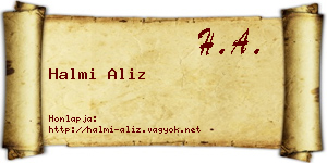 Halmi Aliz névjegykártya